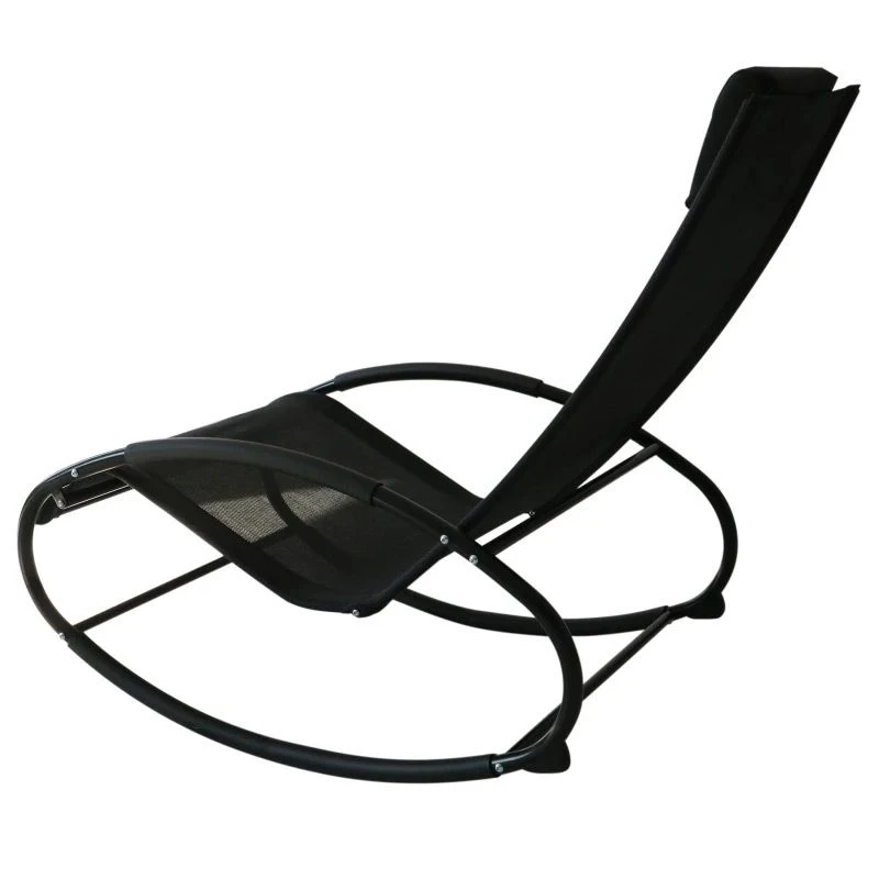 Outsunny Garden Rocking Chair - Black - 84A-090 - Image 7