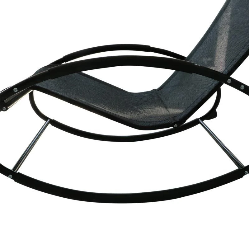 Outsunny Garden Rocking Chair - Black - 84A-090 - Image 8