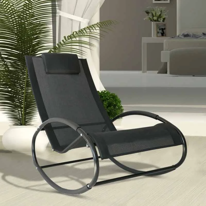 Outsunny Garden Rocking Chair - Black - 84A-090 - Image 10