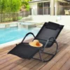Outsunny Rocking Sun Lounger - Black - 84A-120V70BK