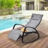 Outsunny Rocking And Reclining Sun Lounger - Grey - 84A-121V70GY