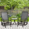 Outsunny Metal Garden Rocking Chair With Table - Brown - 84A-134