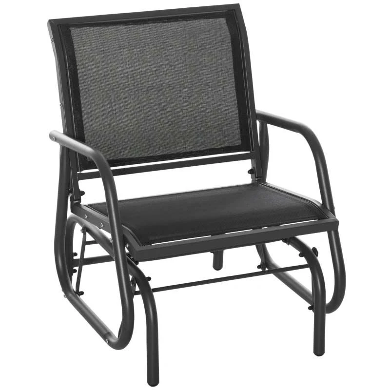 Outsunny Garden Rocking Chair - Black - 84A-148 - Image 2