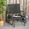 Outsunny Garden Rocking Chair - Black - 84A-148