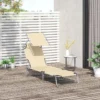 Outsunny Reclining Sun Lounger With Sun Shade - Beige - 84B-001BG