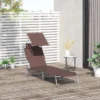 Outsunny Reclining Sun Lounger With Sun Shade - Brown - 84B-001BN