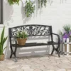 Outsunny Powder Coated Steel Garden Bench 1270x600x850mm - Black - 84B-009