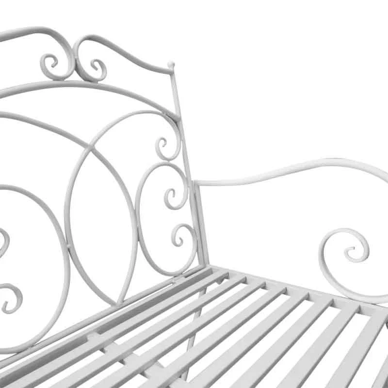 Outsunny Iron Rocking Garden Bench - White - 84B-078 - Image 6