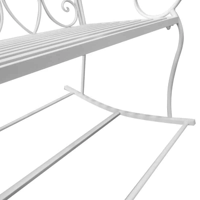 Outsunny Iron Rocking Garden Bench - White - 84B-078 - Image 7