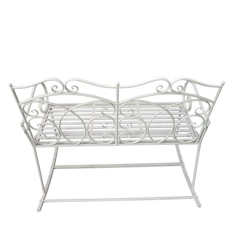 Outsunny Iron Rocking Garden Bench - White - 84B-078 - Image 9