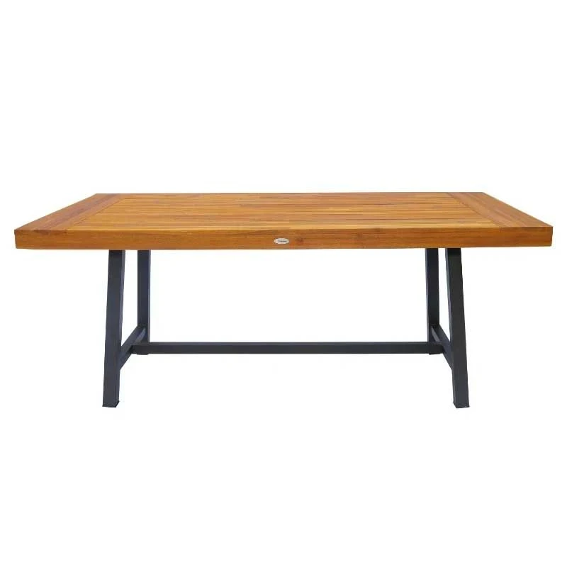 Outsunny 3 Piece Dining Table & Bench Set - Acacia Natural Wood - 84B-172 - Image 4