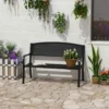 Outsunny 2 Seater Steel Garden Bench - Black - 84B-182BK