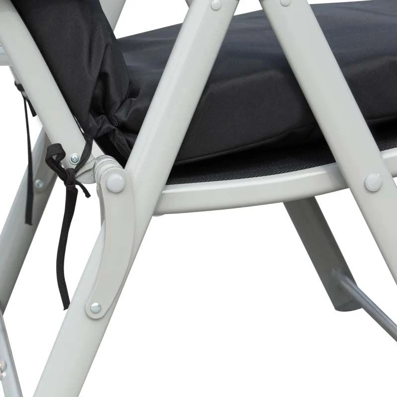 Outsunny Reclining Sun Lounger With Cushion - Black - 84B-184V70BK - Image 8