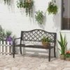 Outsunny 2-Seater Cast Iron Garden Bench - Black - 84B-186