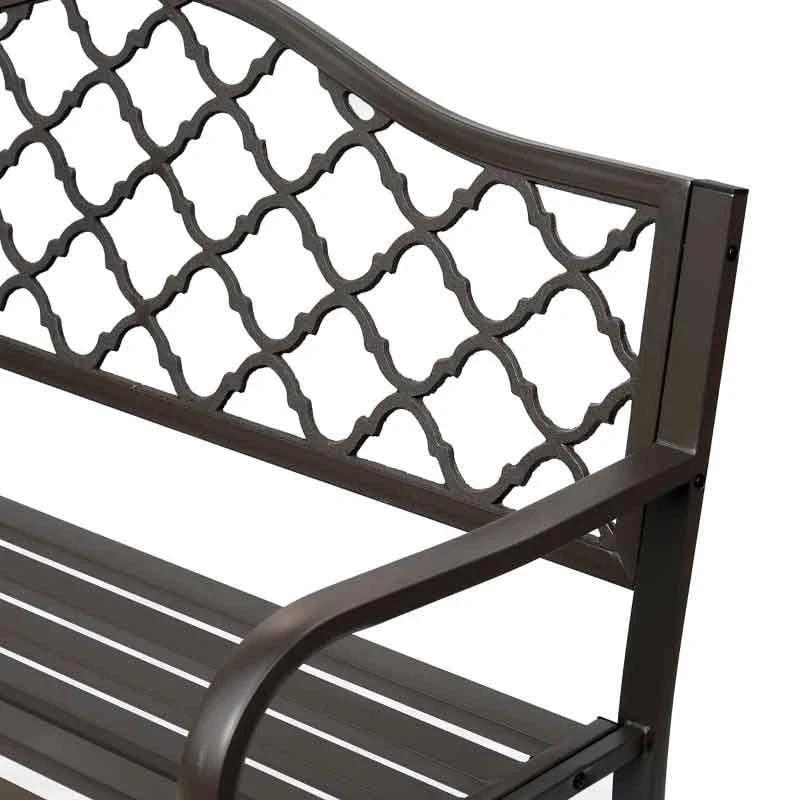 Outsunny 2-Seater Cast Iron Garden Bench - Black - 84B-186 - Image 7