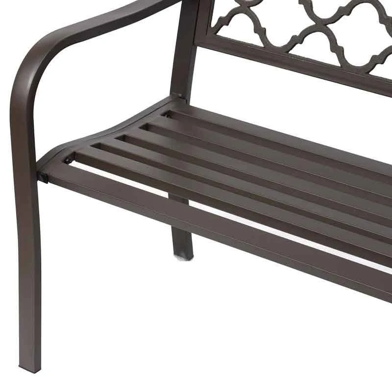 Outsunny 2-Seater Cast Iron Garden Bench - Black - 84B-186 - Image 8