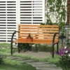 Outsunny Garden Bench 1220x600x800mm - Steel/Wood - 84B-188