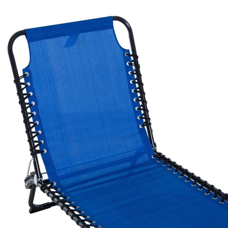 Outsunny Reclining Sun Lounger - Blue - 84B-206 - Image 8