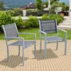 Outsunny Set Of 2 Metal Garden Chairs - Grey - 84B-293