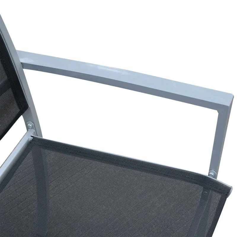 Outsunny Set Of 2 Metal Garden Chairs - Grey - 84B-293 - Image 4