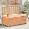 Outsunny Outdoor Fir Wood Storage Garden Bench - Brown - 84B-311