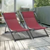 Outsunny 2-Piece Garden Deck Chairs - Red - 84B-342V70WR