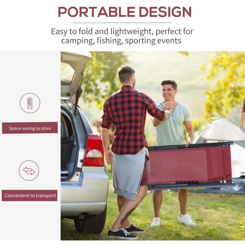 Outsunny 2-Piece Garden Deck Chairs - Red - 84B-342V70WR - Image 6