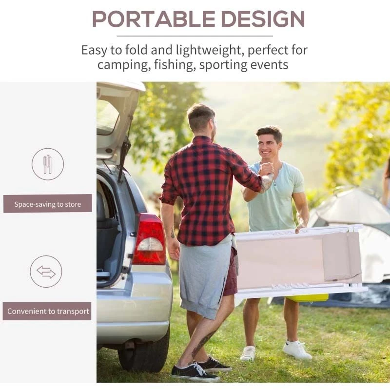 Outsunny 2-Piece Garden Deck Chairs - White - 84B-342WT - Image 5