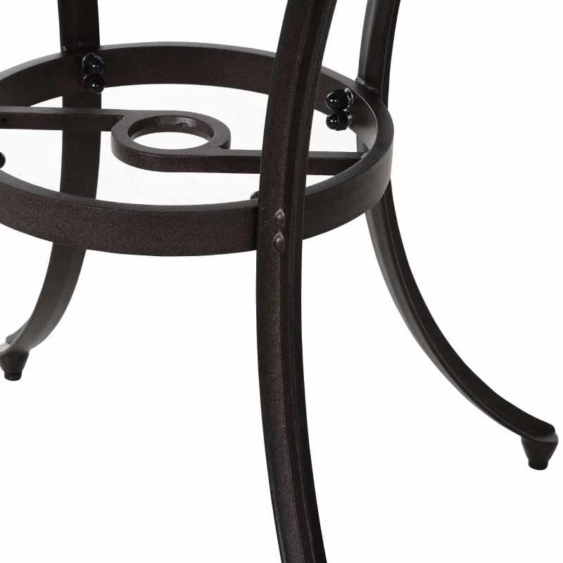 Outsunny 4-Seater Cast Aluminium Outdoor Garden Table & Chair Set - Brown - 84B-346 - Image 8