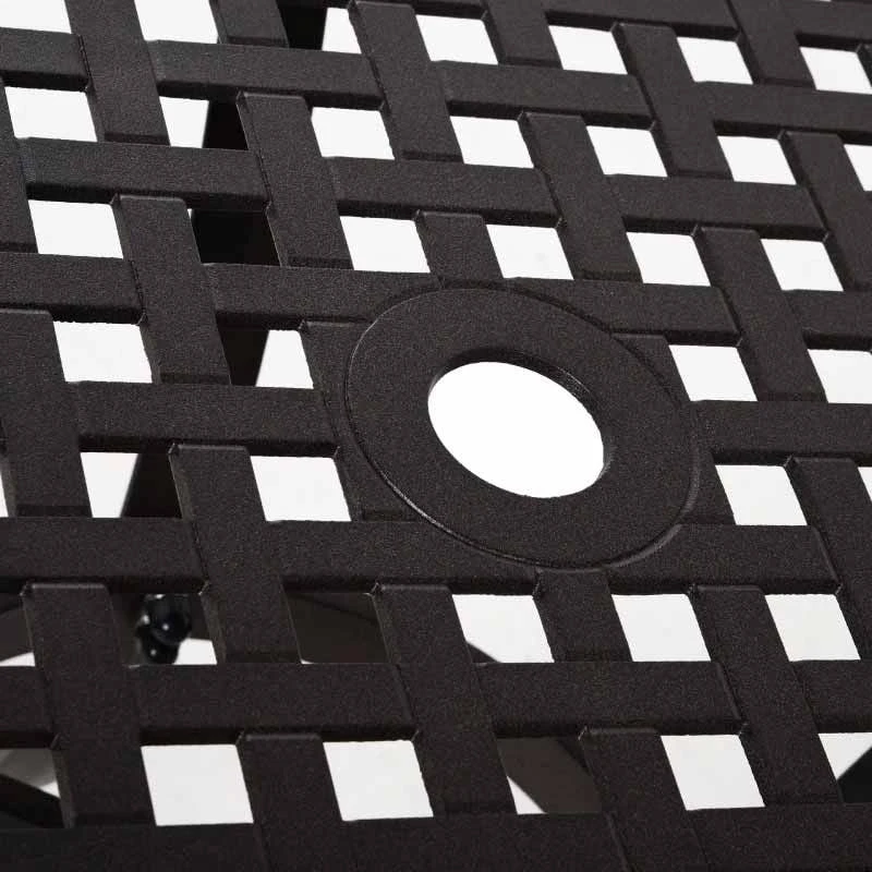 Outsunny 4-Seater Cast Aluminium Outdoor Garden Table & Chair Set - Brown - 84B-346 - Image 10