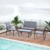 Outsunny 4-Seater Metal Garden Furniture Set - Grey - 84B-369