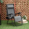 Outsunny Reclining Sun Lounger With Sun Shade - Grey - 84B-388V70LG