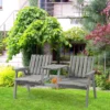 Outsunny 2-Seater Antique Steel Garden Bench - Grey - 84B-394