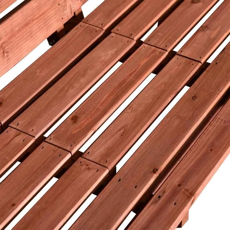 Outsunny Fir Wood Convertible 2 To 3 Seater Outdoor Garden Bench Wood Tone - 84B-395 - Image 7