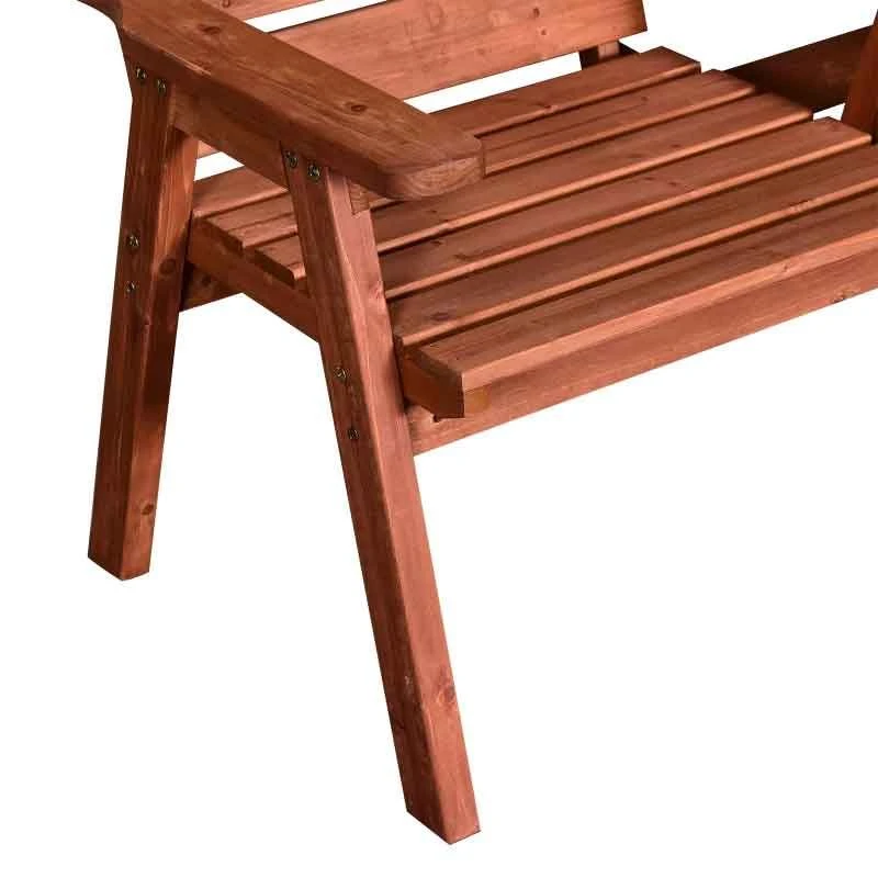 Outsunny Fir Wood Convertible 2 To 3 Seater Outdoor Garden Bench Wood Tone - 84B-395 - Image 8