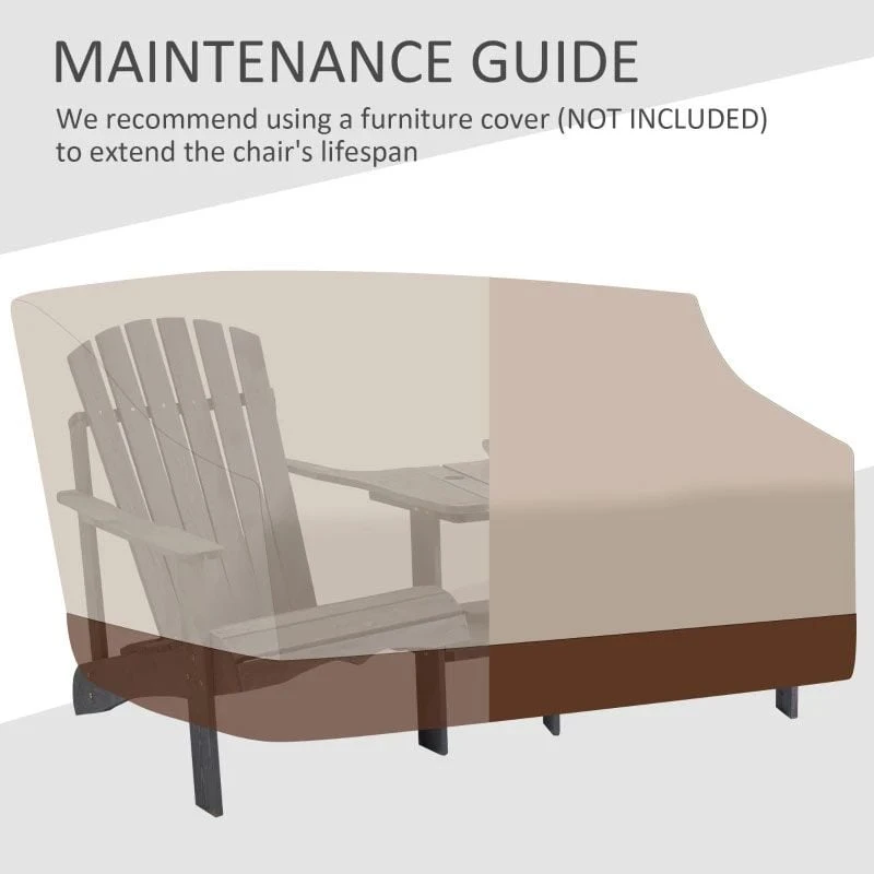 Outsunny 2-Seater Garden Bench With Table - Grey - 84B-396CG - Image 9