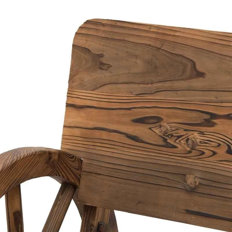 Outsunny Wooden Wagon Wheel Garden Bench - Brown - 84B-408 - Image 8