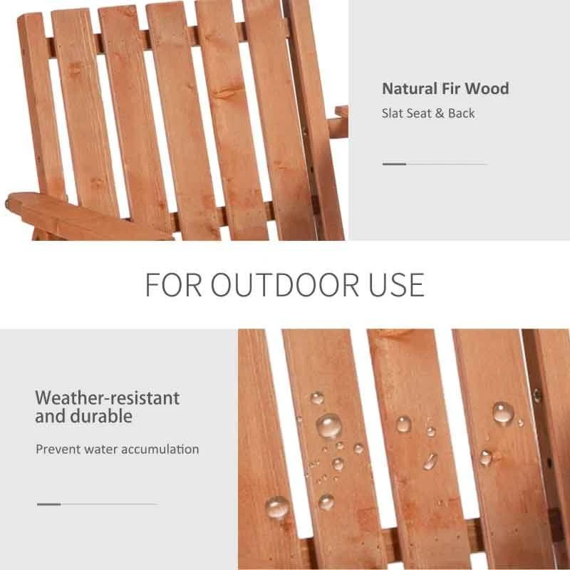 Outsunny 2-Seater Fir Wood Garden Bench With Centre Table - 84B-441 - Image 7