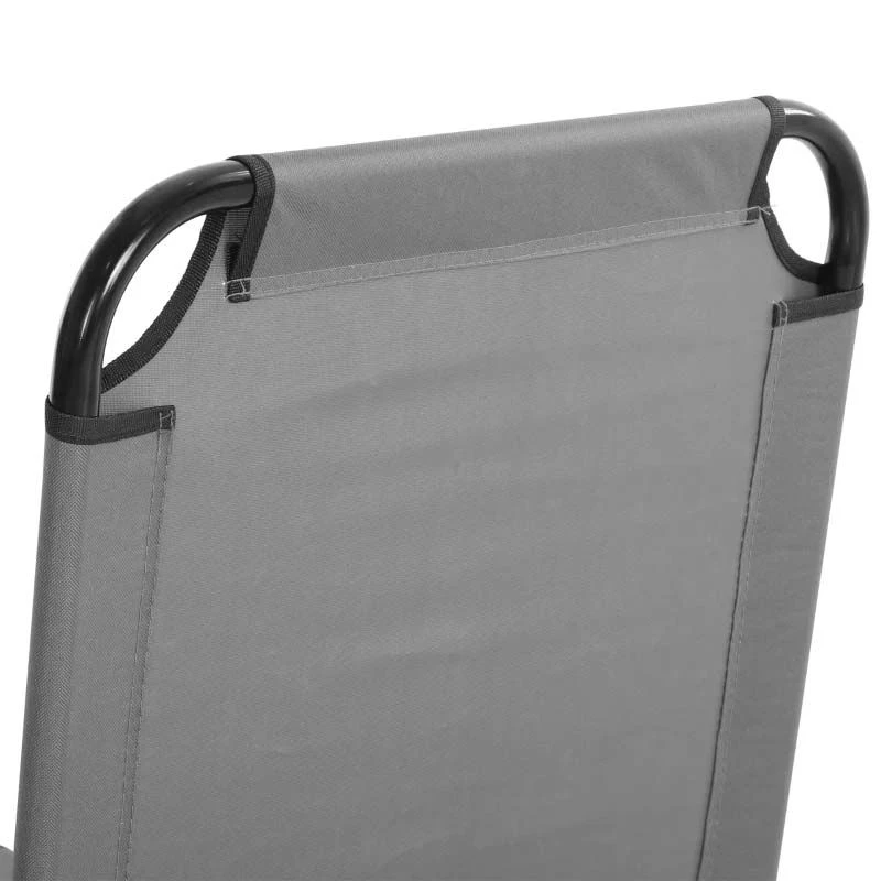 Outsunny Reclining Sun Lounger - Grey - 84B-442GY - Image 7