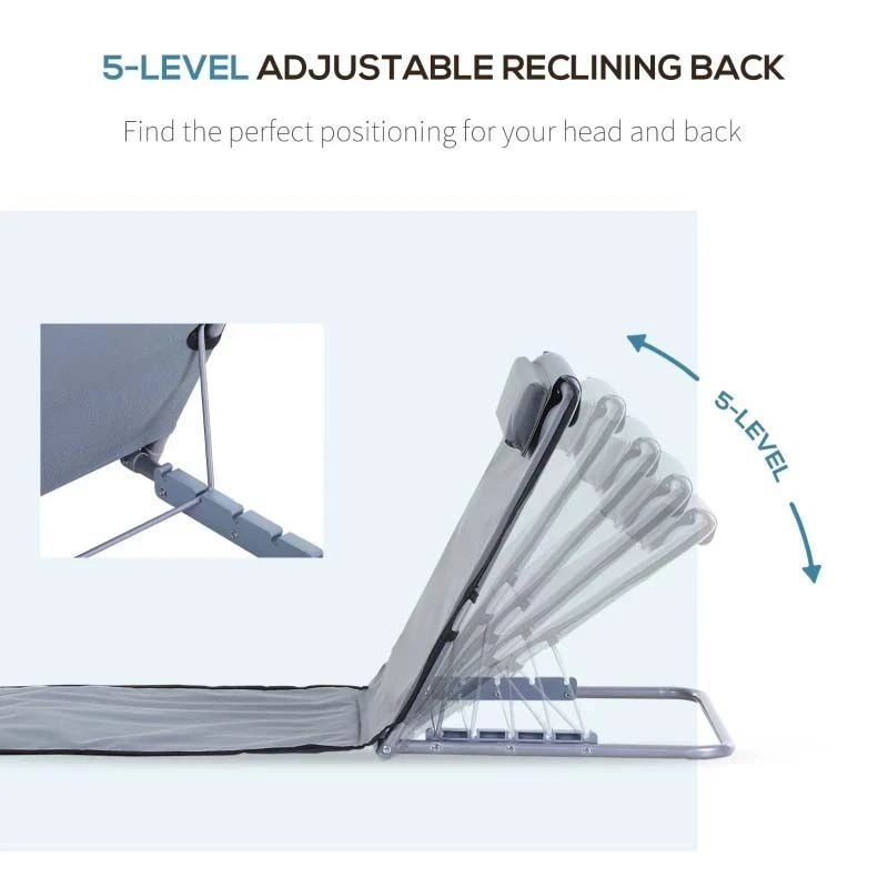 Outsunny 2-Piece Folding Beach Mats - Grey - 84B-455V70 - Image 5