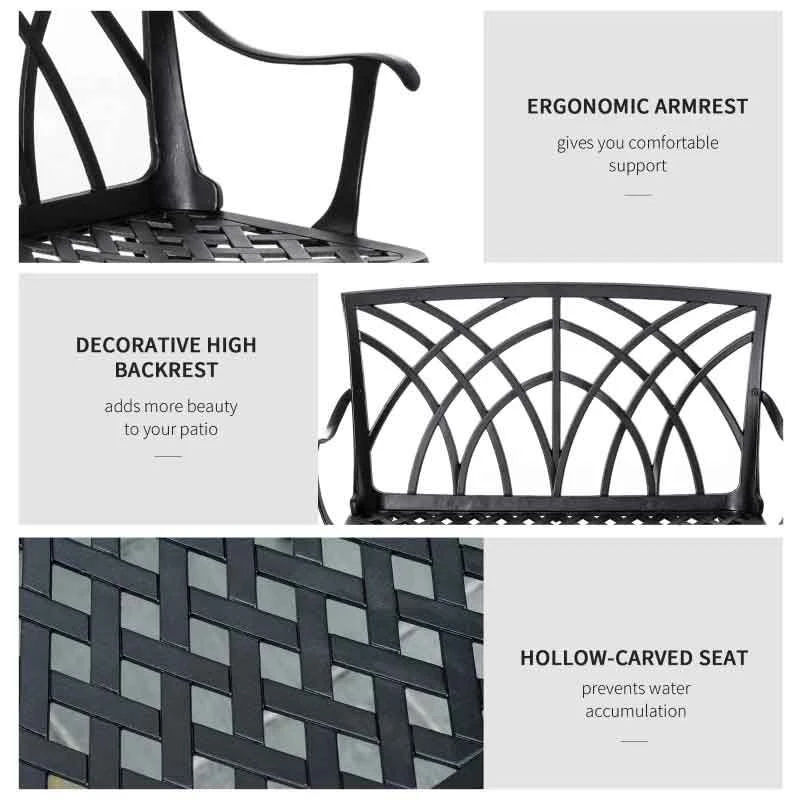 Outsunny 2-Seater Aluminium Garden Bench - 84B-503 - Image 5