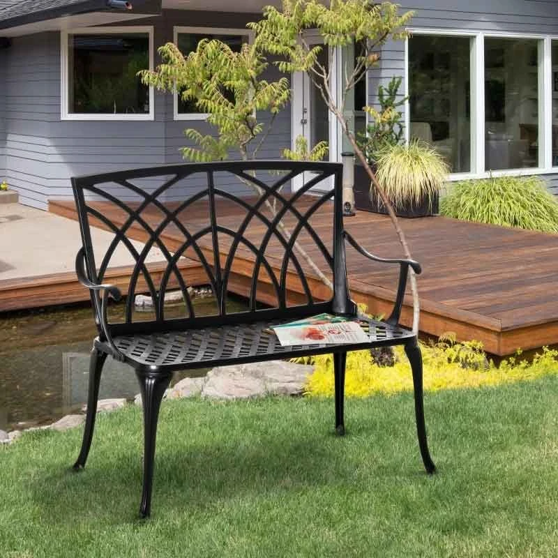 Outsunny 2-Seater Aluminium Garden Bench - 84B-503 - Image 9