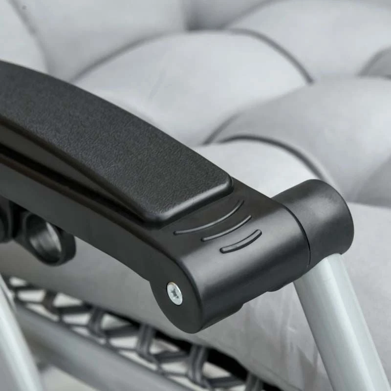 Outsunny 2-Piece Reclining Sun Lounger Set - Grey - 84B-536V70LG - Image 8