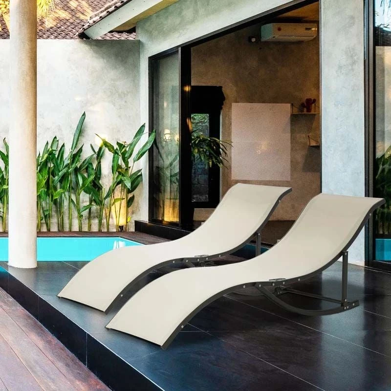 Outsunny 2 Piece Sun Lounger Set - Khaki - 84B-540CF - Image 9