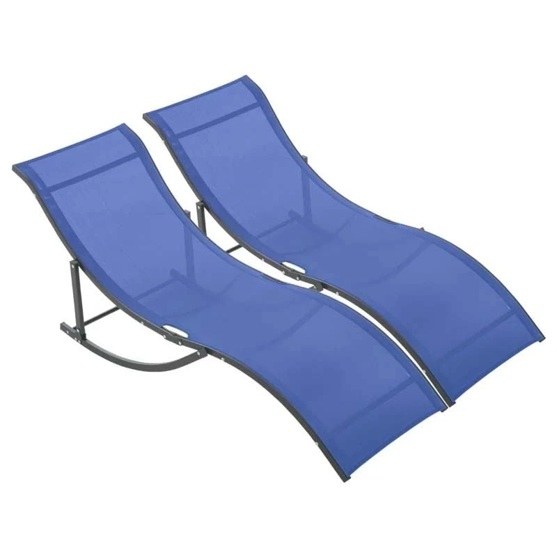 Outsunny 2 Piece Sun Lounger Set - Blue - 84B-540NU - Image 2
