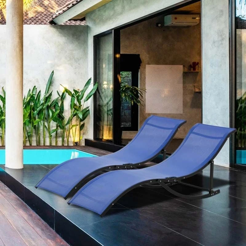 Outsunny 2 Piece Sun Lounger Set - Blue - 84B-540NU