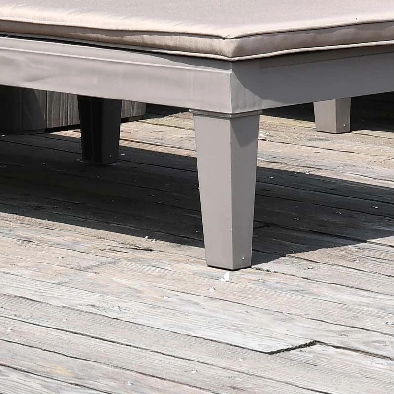 Outsunny 2 Piece Reclining Sun Lounger Set - Khaki - 84B-548V70 - Image 8