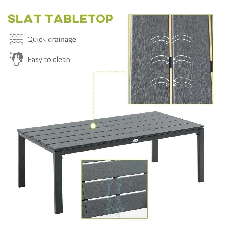 Outsunny 4-Seater Metal Garden Furniture Set - Grey - 84B-642V70CF - Image 6