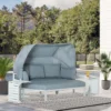 Outsunny 3-Seater Metal Garden Furniture Set - White/Grey - 84B-651V70
