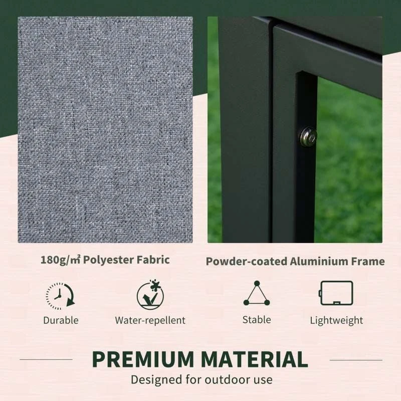 Outsunny 3-Seater Metal Garden Furniture Set - Grey - 84B-656 - Image 7